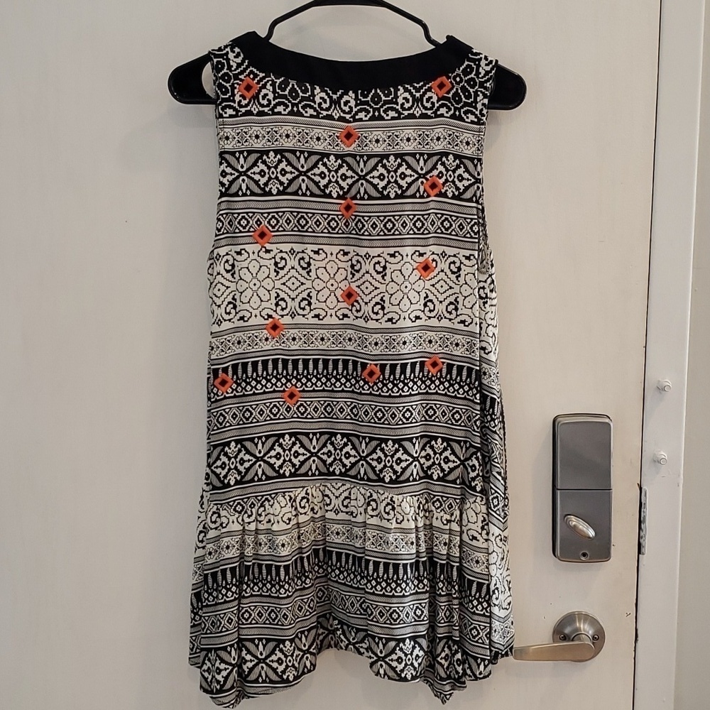THML Black White Orange Aztec Tunic Tank M - Picture 3 of 6